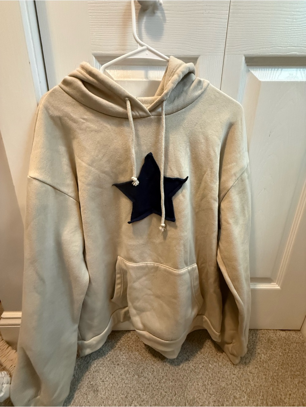 Tilly's Cream Hoodie with Navy Star